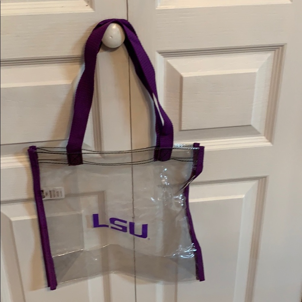 LSU clear tote bag